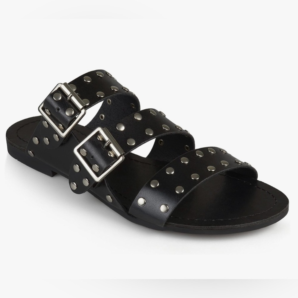 NWOT Journey Collection silver studded sandals
